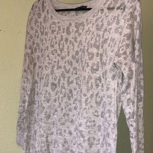 Express grey cheetah print see through sweater